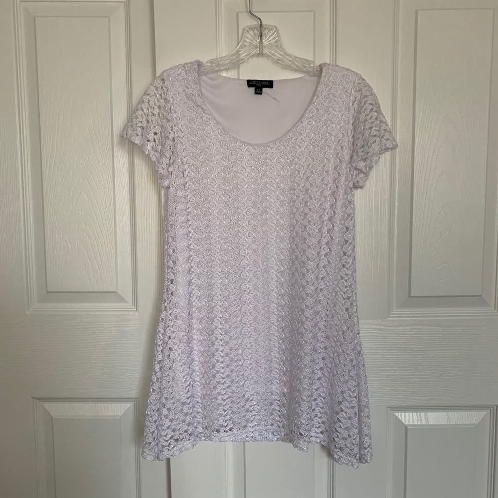Notations Long Lace Shirt with Undershirt